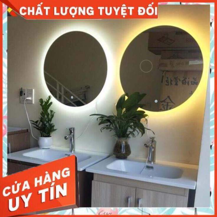 Gương tròn đèn led trang điểm treo tường cảm ứng thông minh kích thước D40 - guong mirror