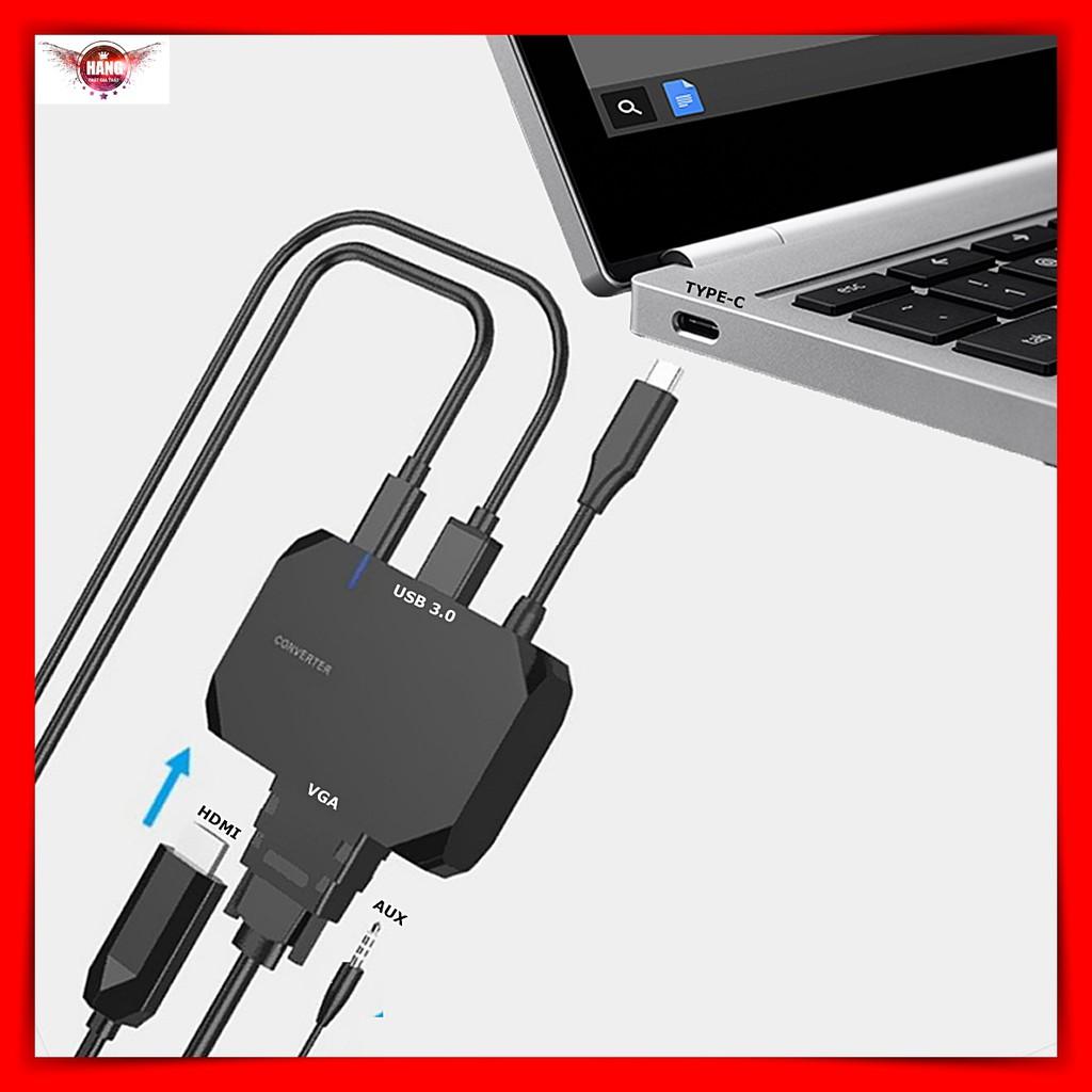 Cáp chuyển USB Type-c ra 5 cổng HDMI/ Vga/ PD, Usb 3.0 cho MAC/ Laptop/ Smartphone MHL