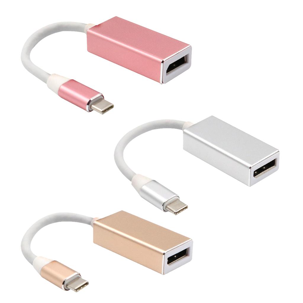 USB-C to DisplayPort DP Male to Female 4K@60Hz Adapter Converter for MacBook Pro 2015/2016, ChromeBook Pixel