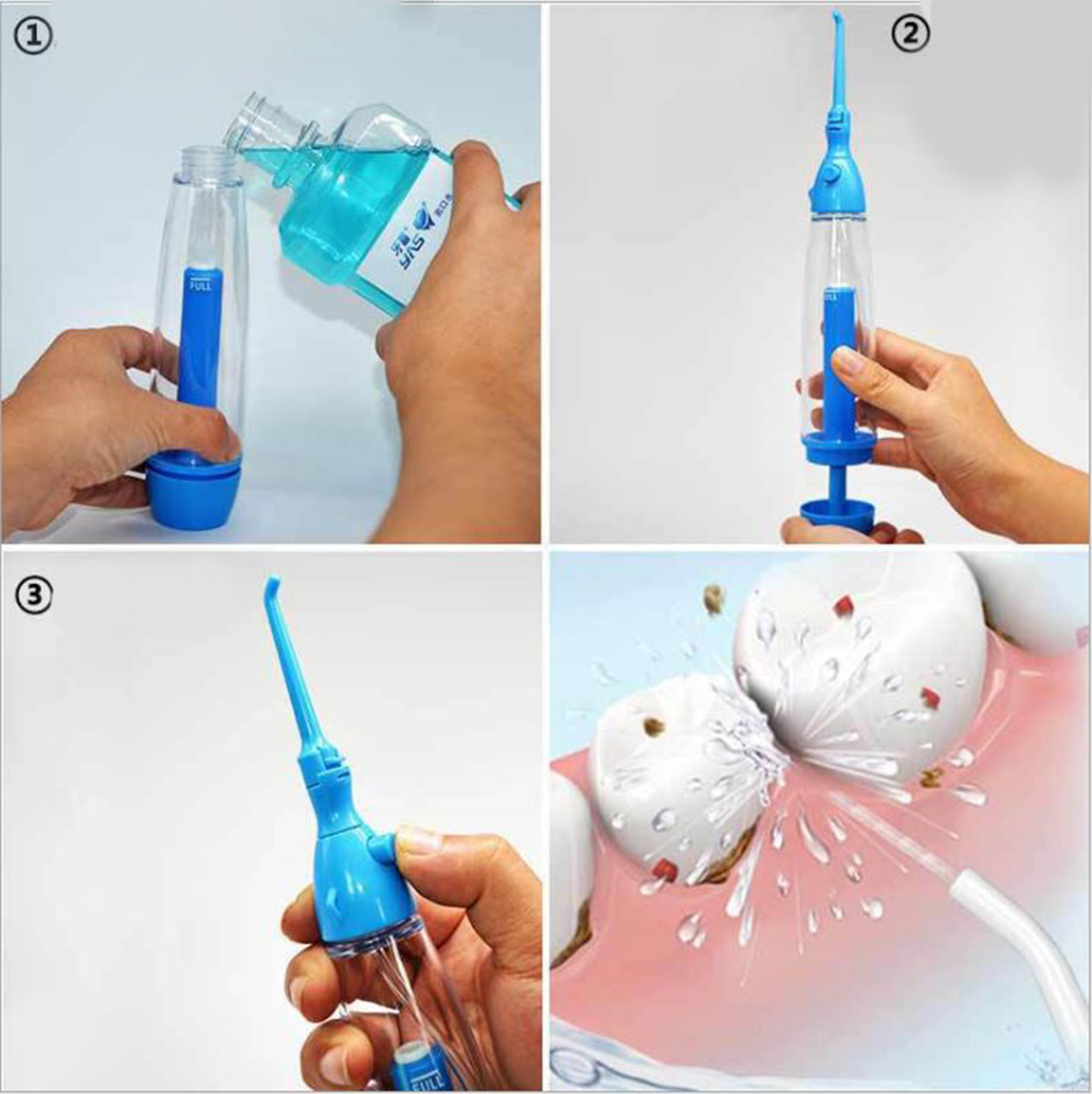 Máy Tăm Nước Bơm Hơi Water Floss (An Toàn ,Giúp Răng Miệng Thơm Mát, Áp lực Nước Cực Mạnh)