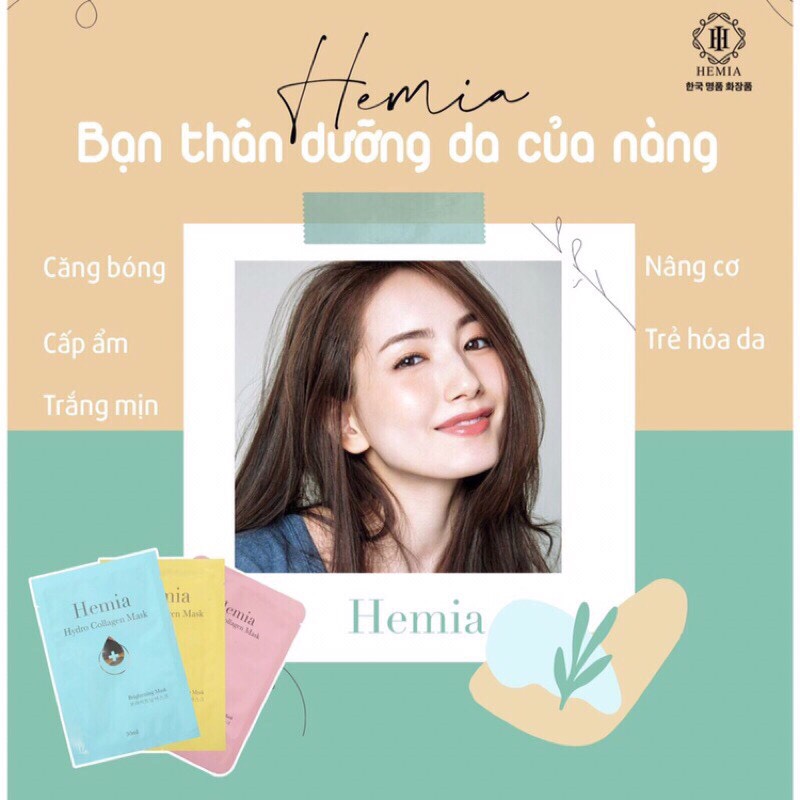 Mặt Nạ Sinh Học Hemia Hàn Quốc Giúp Cấp Ẩm Làm Trắng Tái Tạo Làn Da Căng Bóng