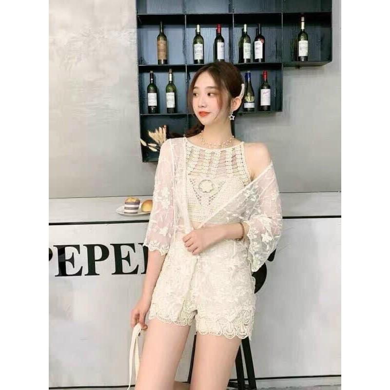 19-Set bikini ren đi biển 3 món- có bán rời