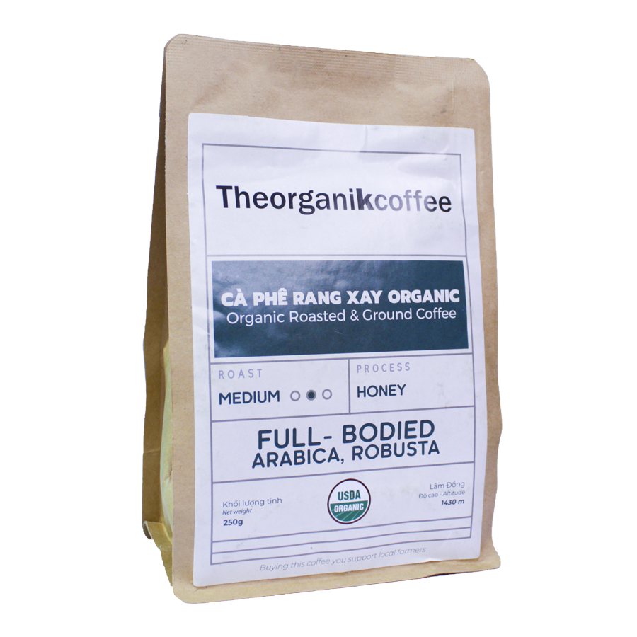 Cà phê Full Bodied hữu cơ rang mộc - dạng bột, 250g