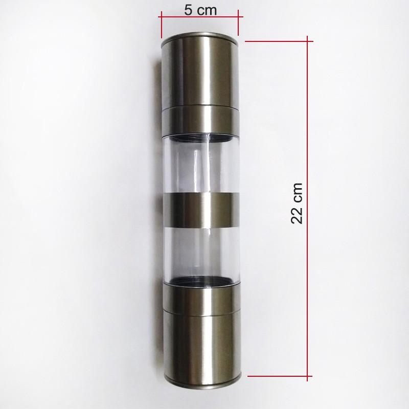 LỌ ĐỰNG VÀ XAY HẠT TIÊU ĐA NĂNG 2 ĐẦU INOX 304