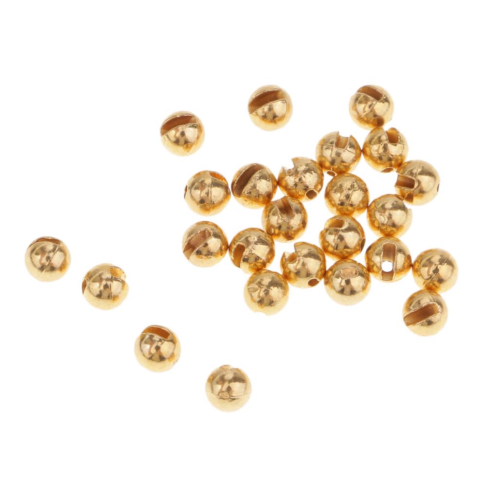 2x25pcs Fly Tying Slotted Tungsten Beads Heavy Nymphs Head Ball Beads 2.5mm