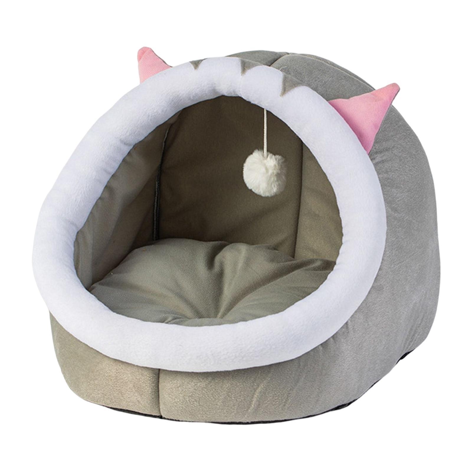 Pet Cat Bed with Ball Toy Sleeping Bed Nest Small Dog House for Indoor Outdoor Pet Accessories