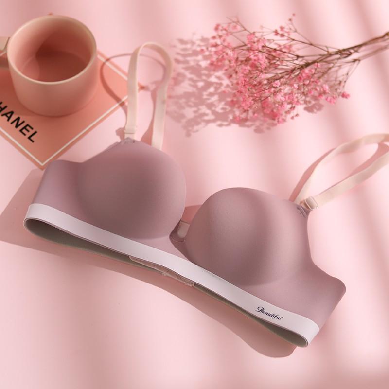 Áo Lót Nữ Đúc Su Không Gọng Nâng Ngực Chất Mịn Cao Cấp B453 - Hồng đậu,36/80B