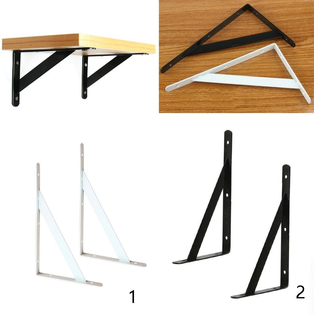2X Pack 2 Metal L Shaped Wall Bracket Support DIY Home Decor 200x120x2mm,Black