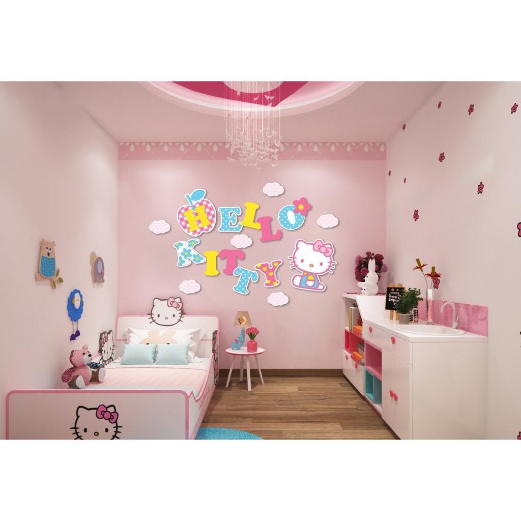 Tranh hello kitty trang trí phòng ngủ cho các bé