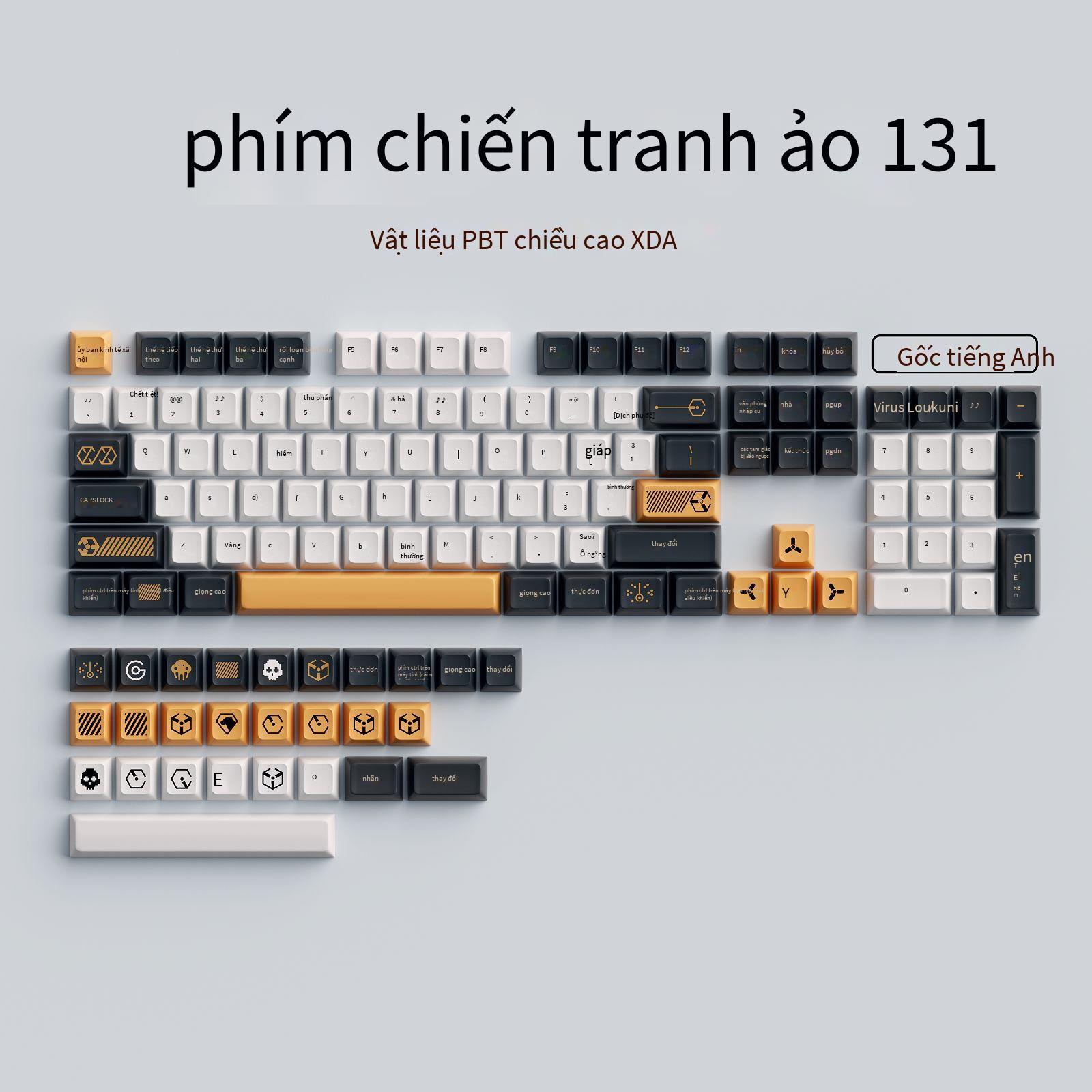 Giá thấp nhất chiến tranh ảo 131 phím Tiếng Anh nhỏ đầy đủ chiều cao XDA pbt/năm mặt thăng hoa nhiệt tùy chỉnh keycaps cơ học