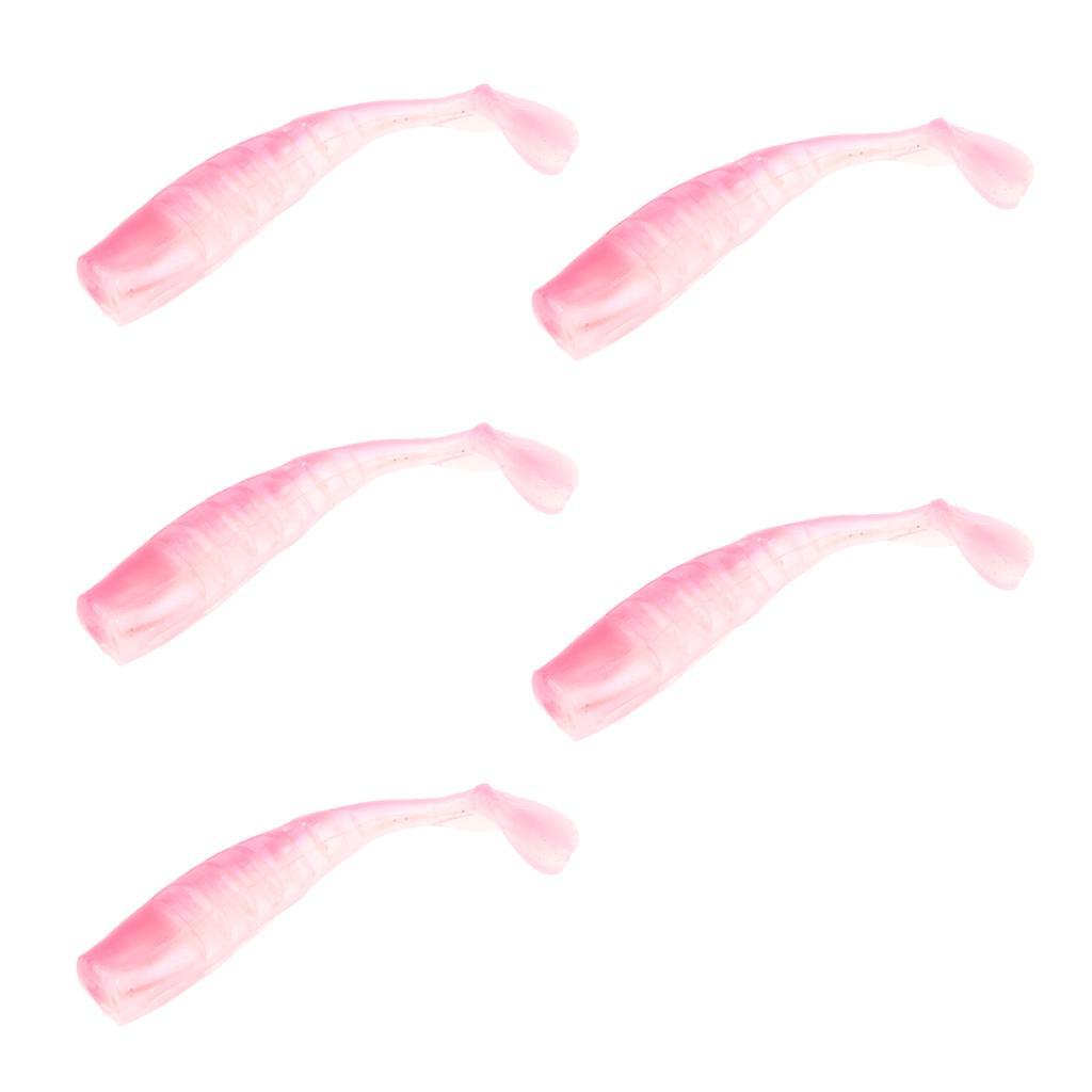 5x Artificial T Tail Crankbait Soft Jig Fish Baits Swimbait Hook Tackle for Saltwater Freshwater Bass Trout Walleye