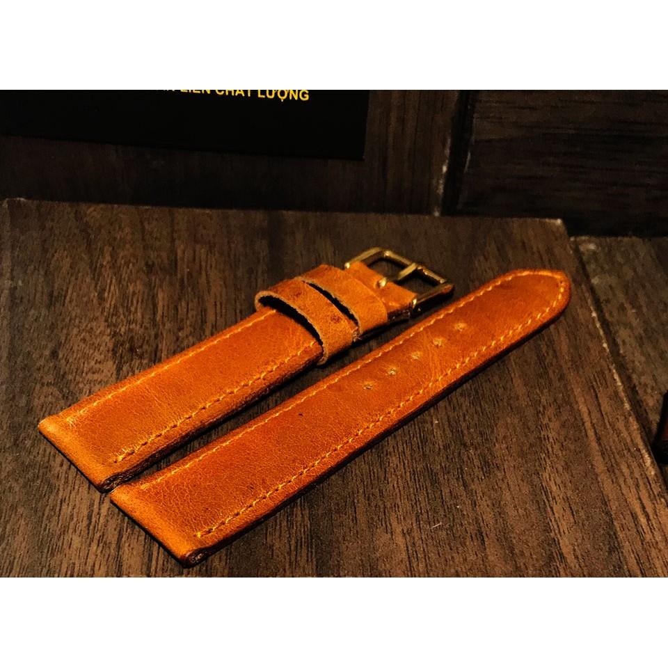 Dây Đồng Hồ Da Bò Jok Leather Màu Vàng Bò