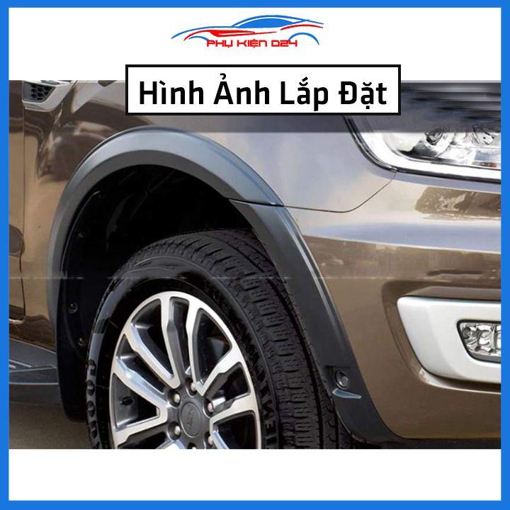 Bộ ốp cua lốp xe ô tô Colorado 2016-2017-2018-2019-2020 mẫu đen nhám bản lớn trang trí bảo vệ lốp xe