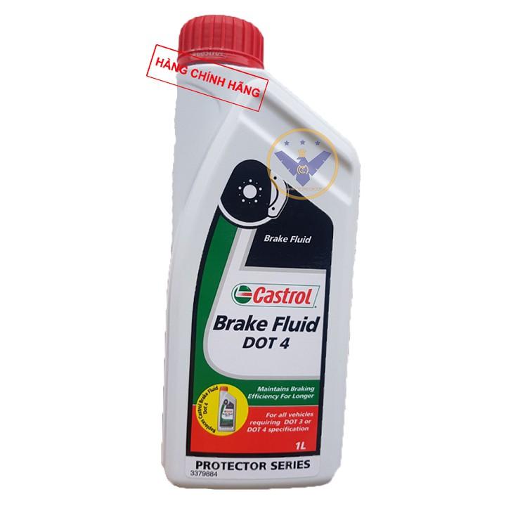 BỘ 2 Dầu phanh, dầu thắng xe ô tô cao cấp Castrol brake Fluid Dot 3/Dot 4 Lon 1L