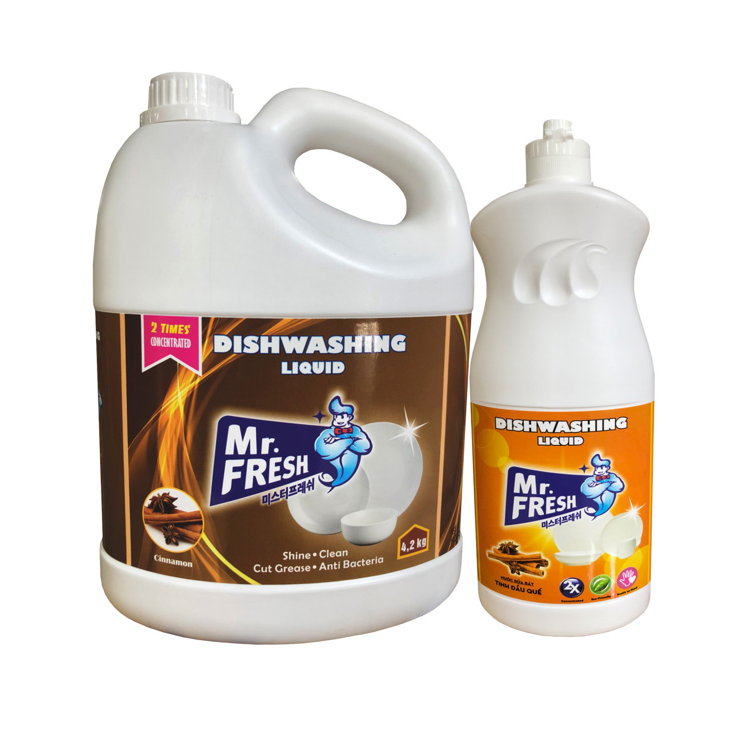 Combo 1 can Nước rửa bát đậm đặc  4.2l  và 1 chai 800ml Mr.fresh hương quế