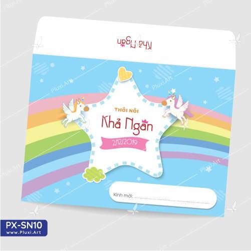 Thiệp thôi nôi – sinh nhật theo yêu cầu Pluxi