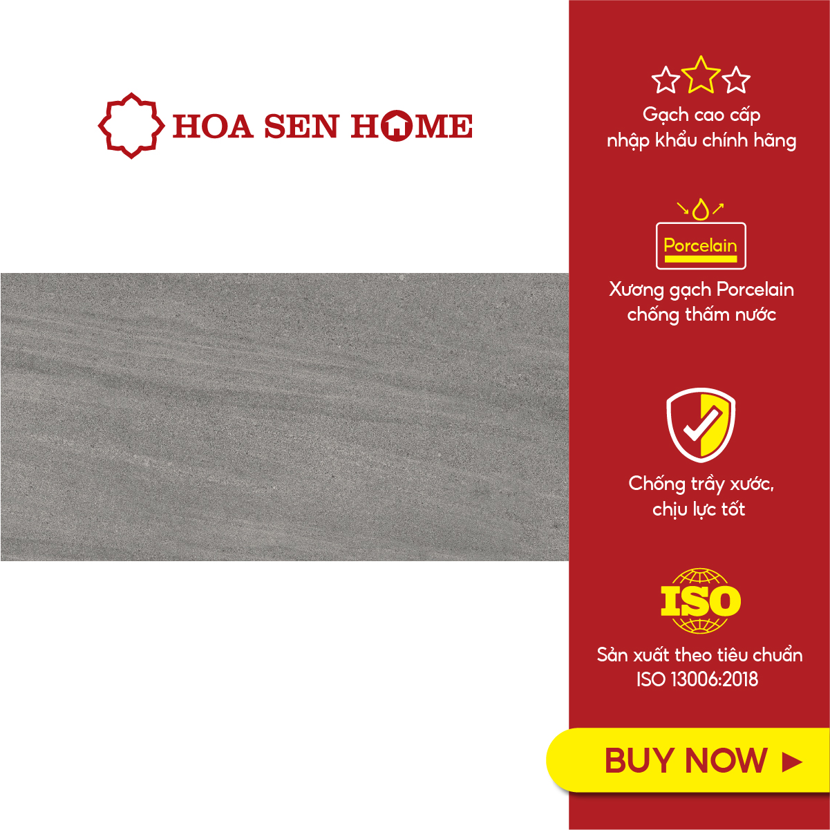 Gạch men lát nền LUSTRA INSPA0601200030 loại gạch granite vân đá tự nhiên, độ dày 9.4mm, gạch 1 face, kích thước 600mmx1200mm, thùng 2 viên - Hàng chính hãng