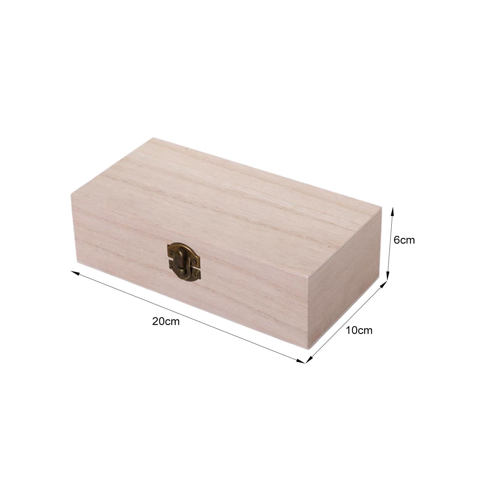 Wooden Storage Box Rectangular Organizer Empty Gift Packaging Box Wooden Box