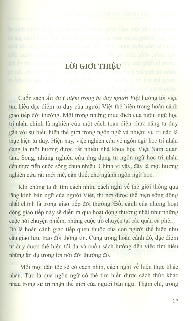 Ẩn Dụ Ý Niệm Trong Tư Duy Của Người Việt
