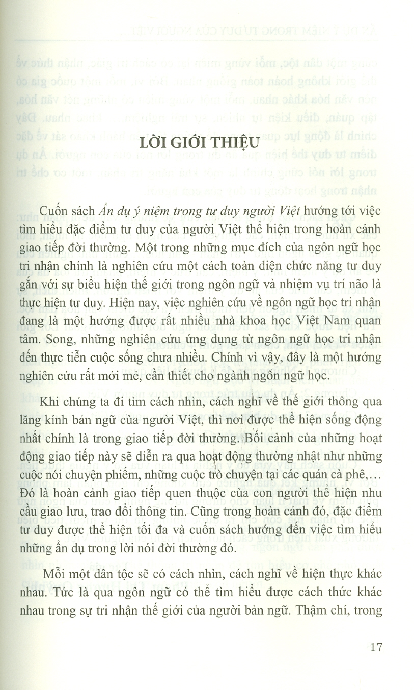 Ẩn Dụ Ý Niệm Trong Tư Duy Của Người Việt (Khảo Sát Trên Tư Liệu Ngôn Ngữ Đời Thường Của Người Việt Ở Một Số Tỉnh Đồng Bằng Bắc Bộ)