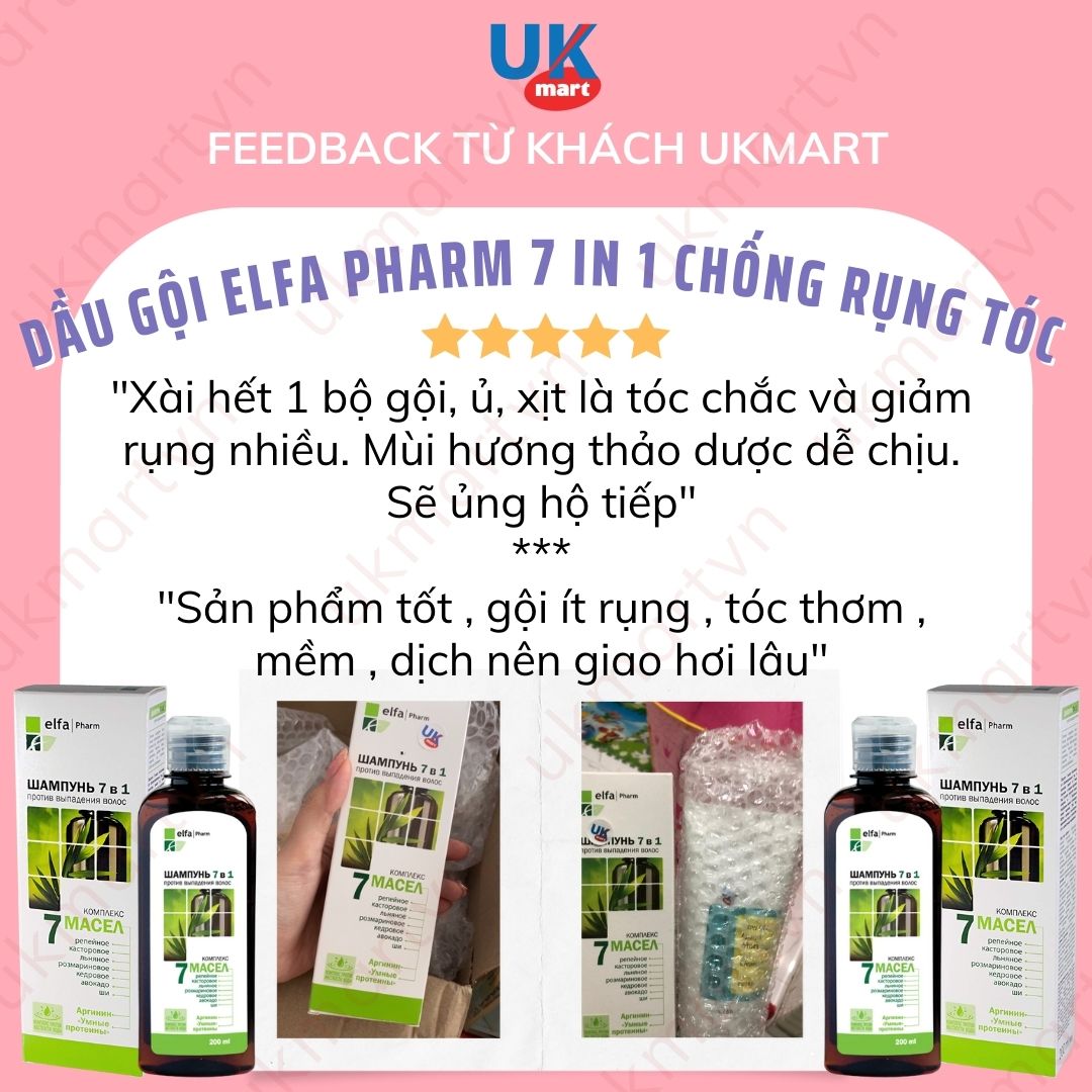 Dầu Gội Elfa Pharm 7 In 1 Giảm Rụng Tóc Chiết Xuất 7 Loại Tinh Dầu Thảo Dược 200ml