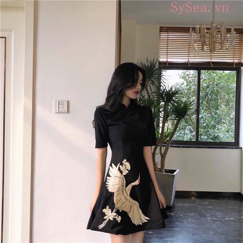 VÁY THÊU HẠT CỔ TÀU QUẢNG CHÂU