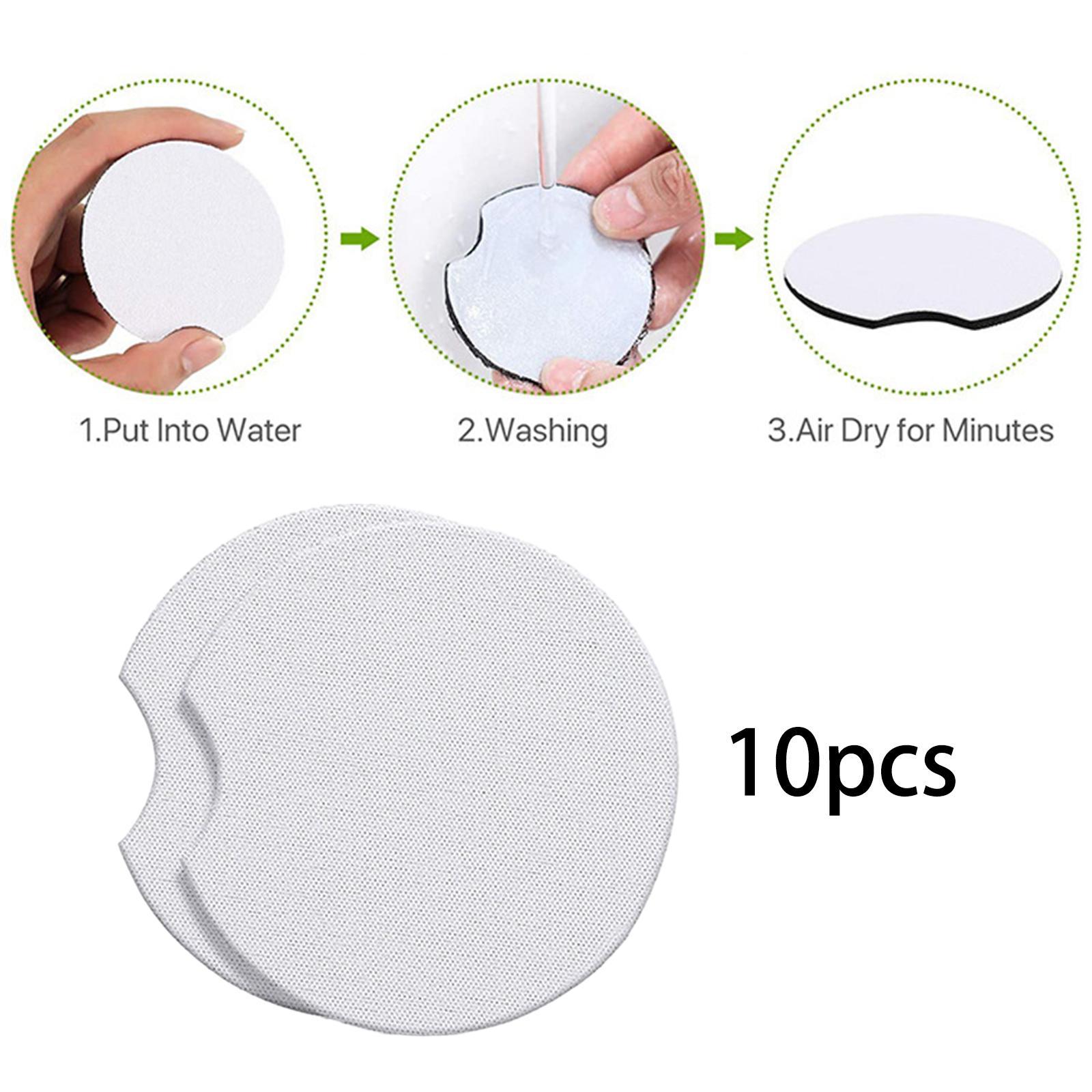 10Pcs Sublimation Blank Coasters Cup Mat Circle Neoprene Heat Transfer Coasters Blank Coasters for for Painting Project Supplies