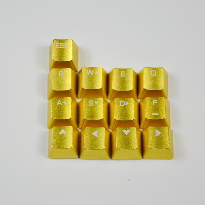 Bàn phím cơ phong cách mới nhất 13 phím keycap kim loại thiết bị ngoại vi máy tính trò chơi cạnh tranh hợp kim nhôm xuyên trục ASDF phím định hướng