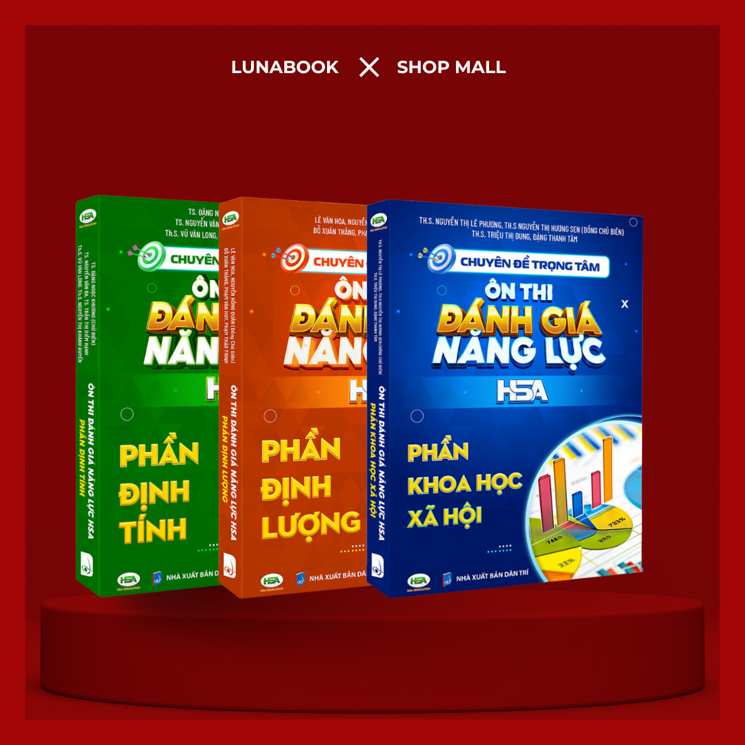 [HSA 2025] Combo 3 Sách ôn thi đánh giá năng lực Hà Nội (Định tính + Định Lượng + Khoa Học Xã Hội)