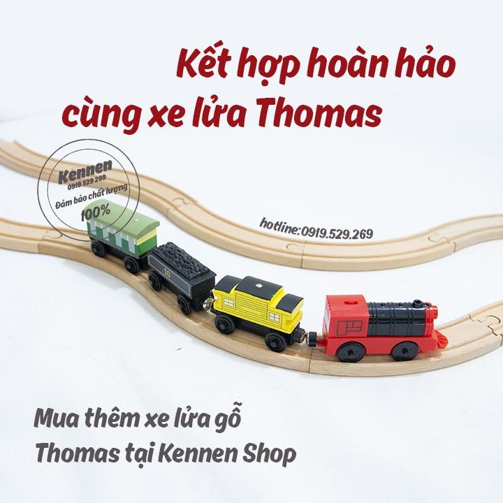 Đồ chơi lắp ráp mô hình xe lửa gỗ chạy được cho tàu Thomas