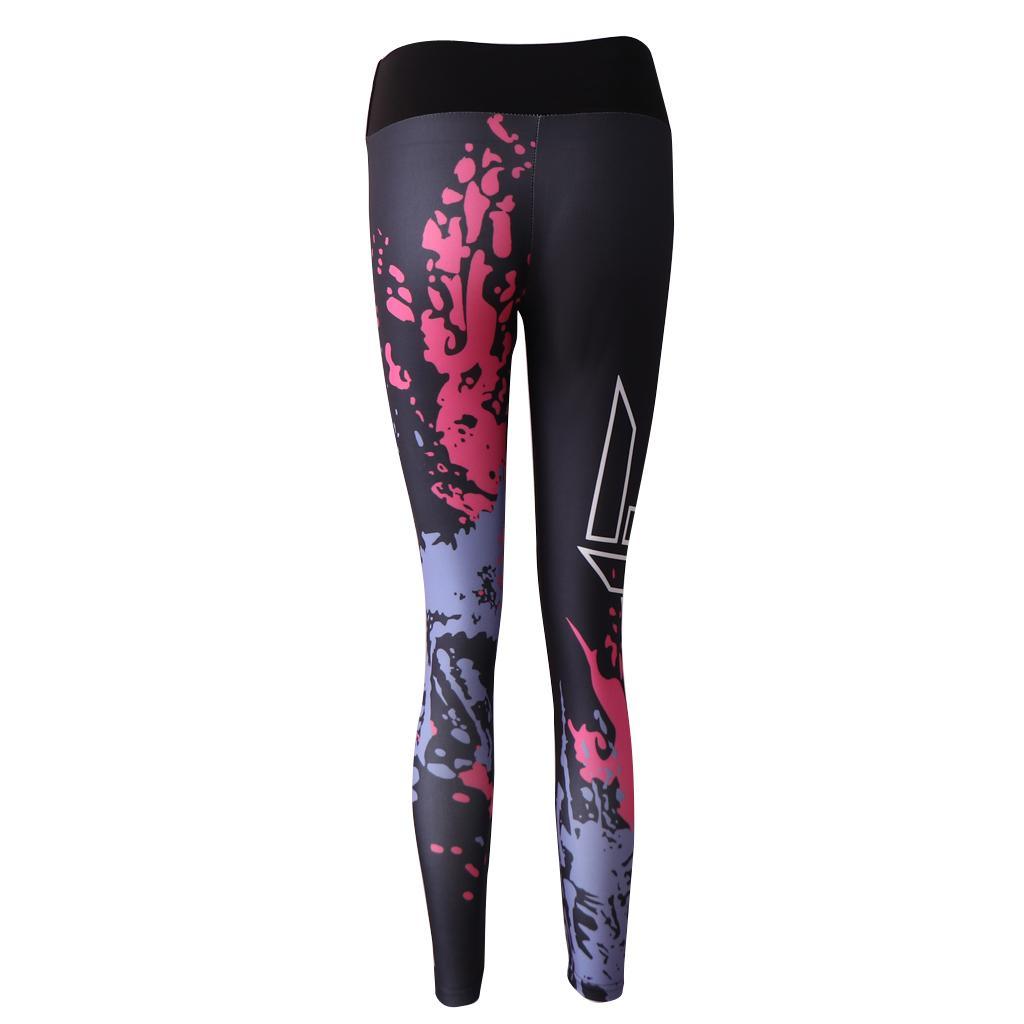 Print High Waist Full Length Women Yoga Leggings Dry Fit Running Gym Sport Pants