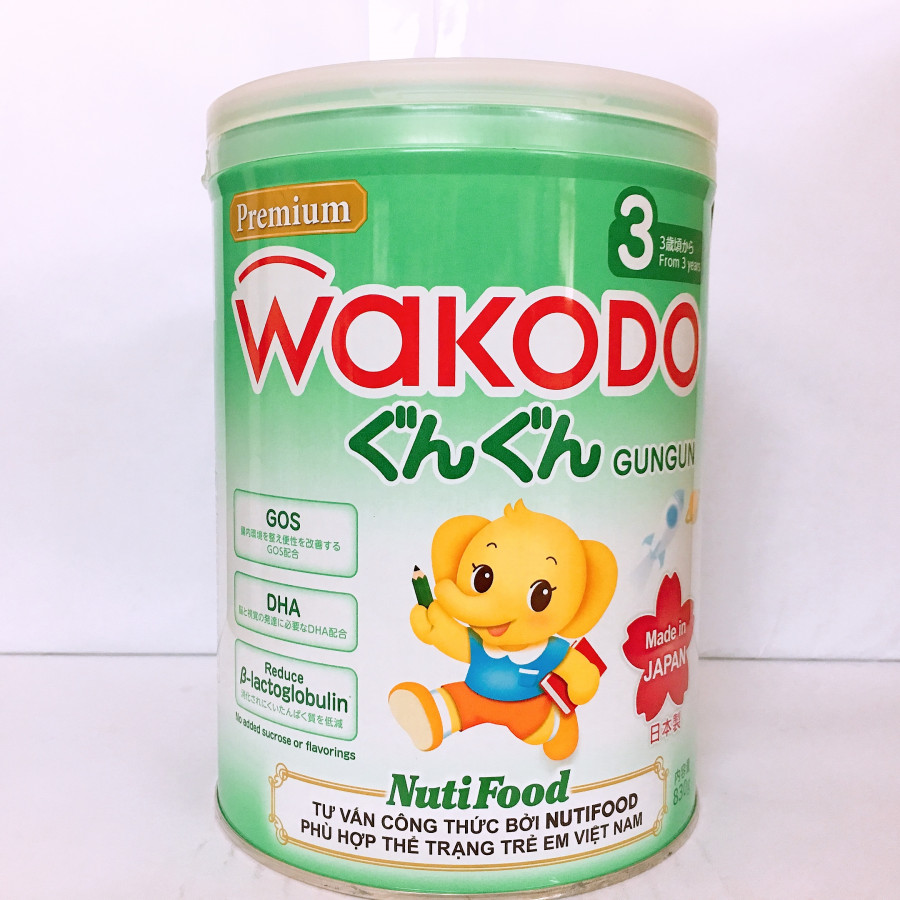 Sữa bột  Wakodo Gungun 3 830Gr (Made Japan): sữa công thức cho trẻ từ 2 tuổi trở lên