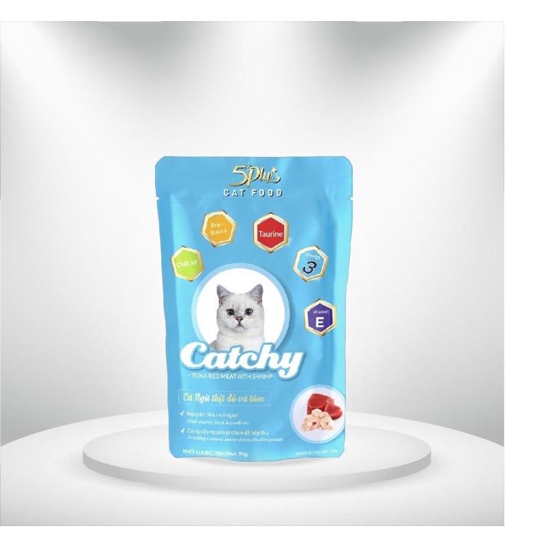 Pate Catchy cho mèo 5Plus goi 70gr