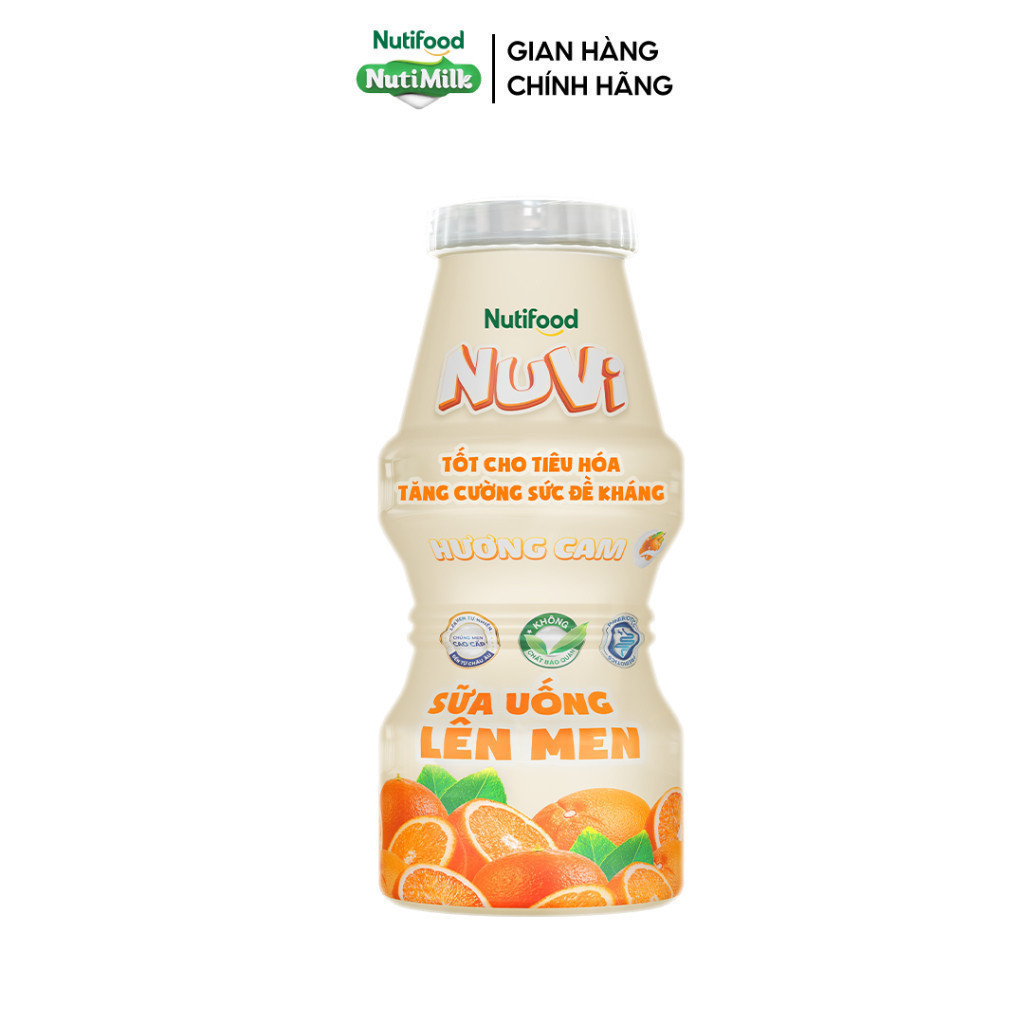 Thùng 48 hộp sữa uống lên men Nuvi vị Cam 100ml