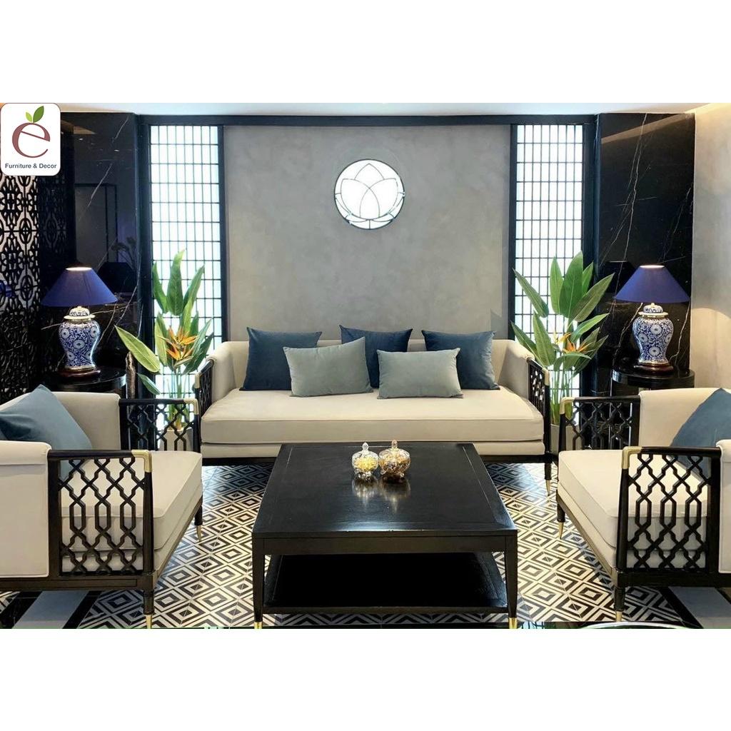 Sofa Chawoo (Lattice) - Sofa nan gỗ, đan mây tự nhiên. Hàng gia công tỉ mỉ, chất lượng xuất khẩu. Bảo hành 12 tháng.