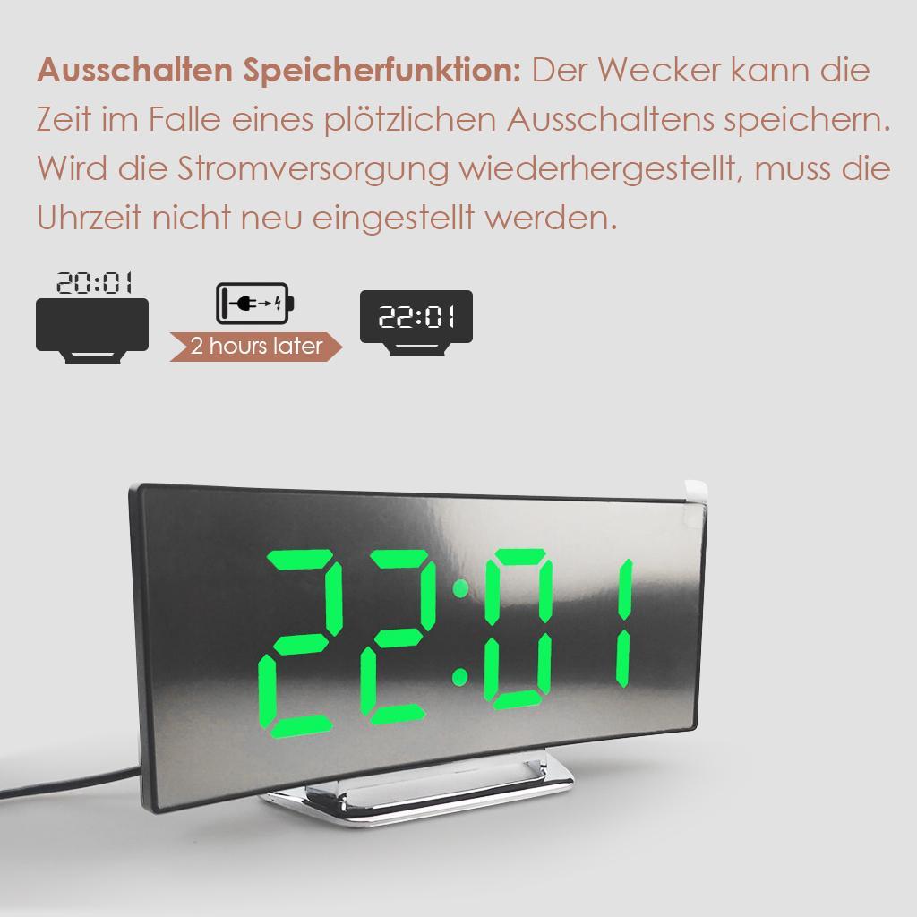 LED Display Alarm Clock Digital Projection Clock with 12/24 Hours Clock-01