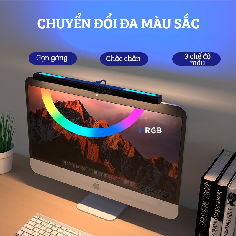 Đèn Bàn Học Kẹp Kệ Sách, Kẹp Màn Hình Máy Tính FEIDASH TB 301SG - Đèn nền RGB cao cấp - Có thể điều chỉnh ánh sáng và màu sắc - Chống lóa, không nhấp nháy - Tiết kiệm không gian, sử dụng tại nhà, văn phòng - Cáp nguồn USB sử dụng mọi nơi - Hàng chính hãng