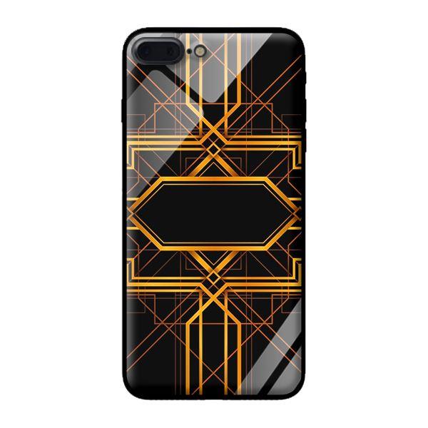 Ốp lưng kính cường lực cho iPhone 8 Plus Họa Tiết Vàng Cam - Hàng chính hãng