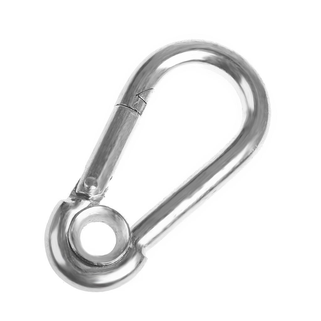 2x Outdoor Climbing Stainless Safety Hook Clip Locking Keychain Carabiner