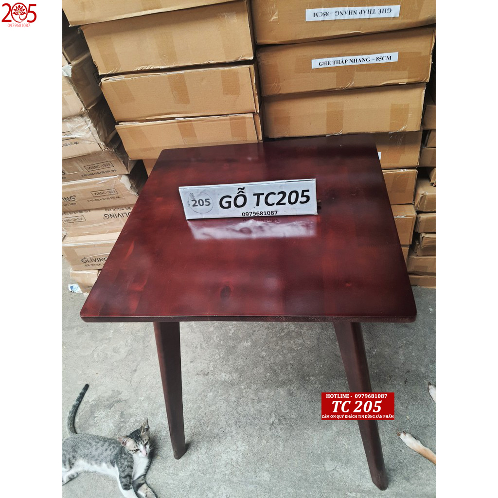 Bàn ăn vuông gỗ cao su 60x60x75 cm - TABLE WOOD NATURAL