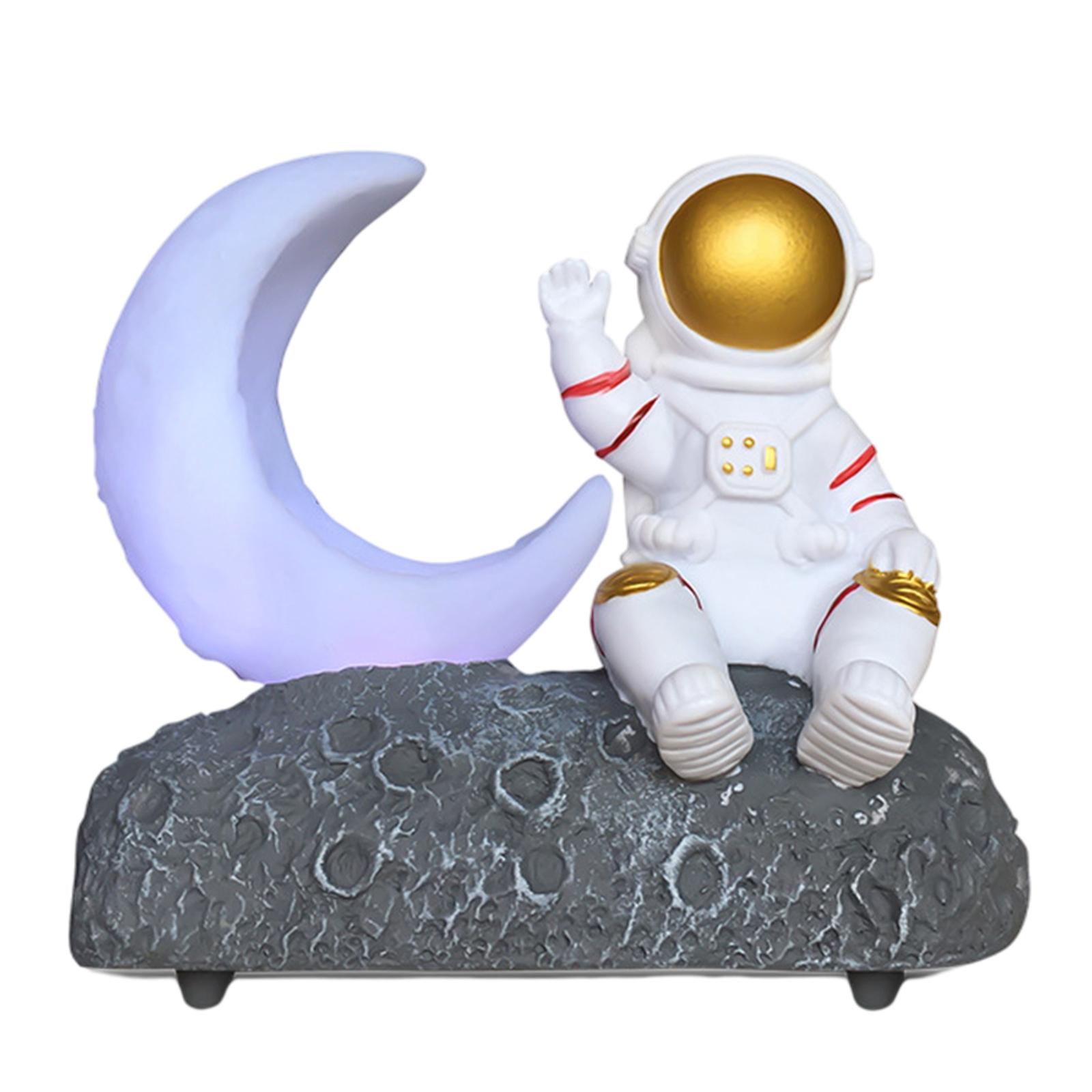 Moon Light Astronaut Bluetooth Speaker with LED Lantern Stereo Sound FM Radio for Kids Girls Boys Birthday Bedroom Home Decoration Christmas