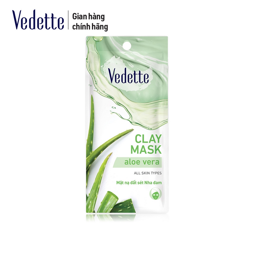 Combo 6 Mặt Nạ Đất Sét Sạch Sâu Dịu Nhẹ Vedette Clay Facial Mask Set Aloe Vera 12gx6