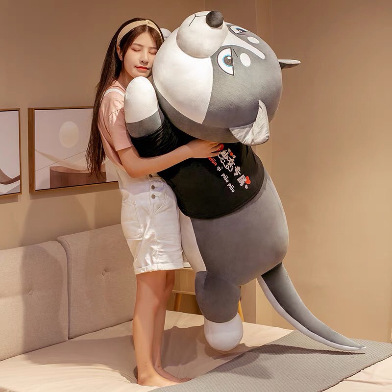 Gấu bông chó Husky gối ôm ngủ cho người lớn size 120cm mềm mịn đáng yêu