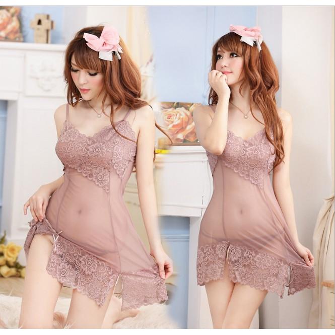 L0042 - Đầm ngủ gợi cảm kèm quần chip