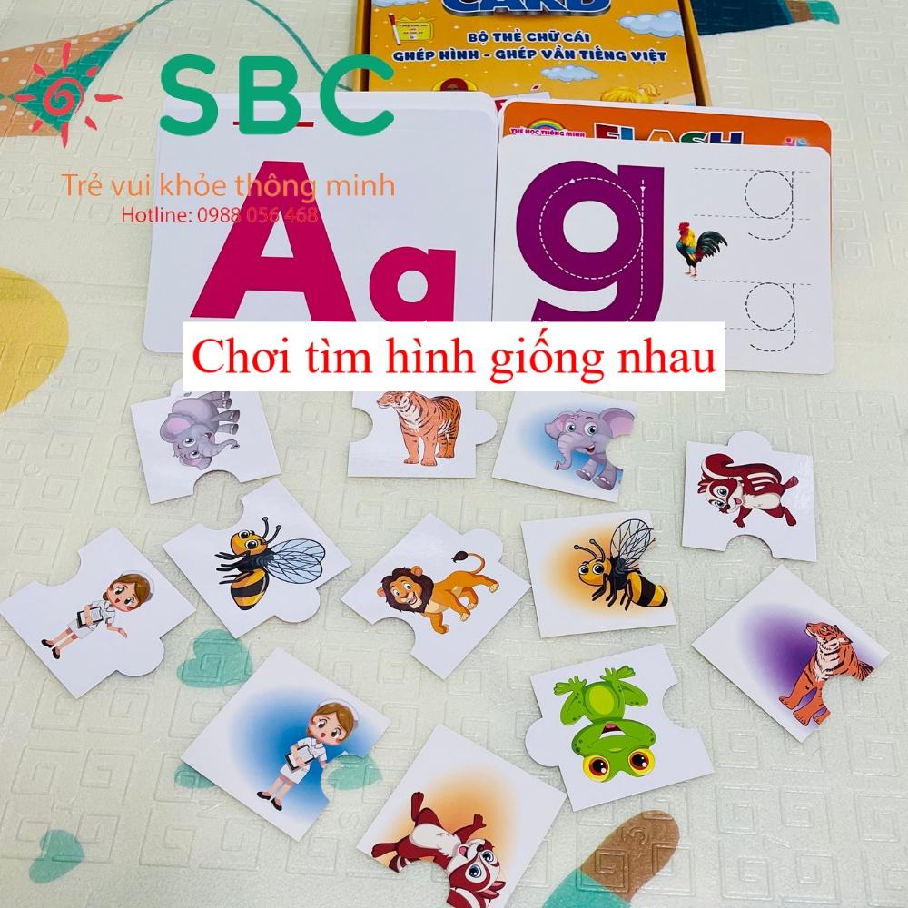 Bộ thẻ học chữ cái chữ số + ghép hình+ tập viết xóa + tặng kèm bút có đầu xóa cán bóng