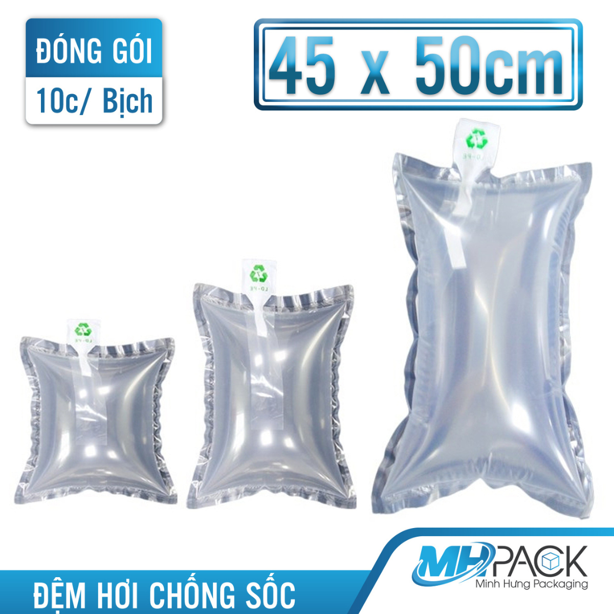 Túi đệm khí chống sốc  45x50cm bong bóng khí đệm hơi, túi hơi đệm khí, đệm hơi chèn hàng chống sốc-MHAPCK