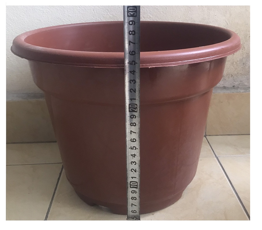 3 Chậu Nhựa Trồng Hoa, Cây Cảnh AB400 CN Màu Nâu