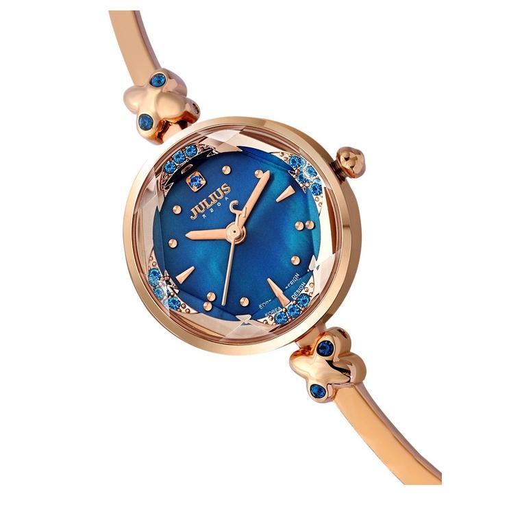 Đồng hồ nữ dạng lắc tay Julius Ja-878 đồng xanh