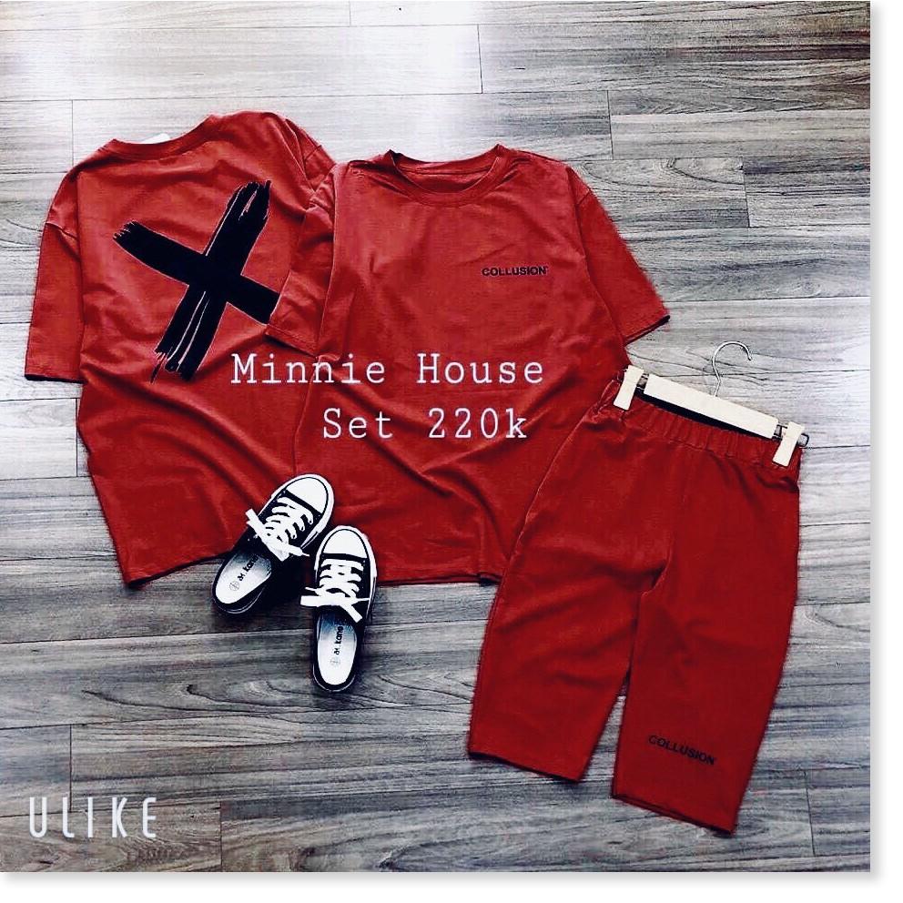 Set bộ lửng áo form rộng - thun cotton co giãn