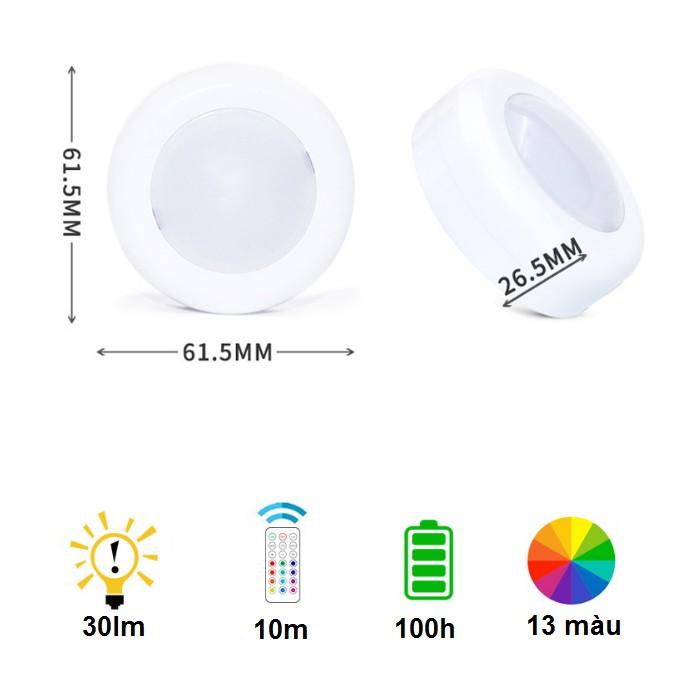 Bộ 3 Đèn LED Đổi Màu RGB Điều Khiển Từ Xa Dùng Pin RGB03